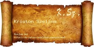 Kriston Szelina névjegykártya